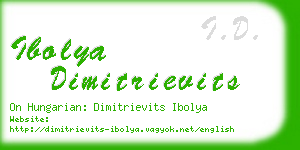 ibolya dimitrievits business card